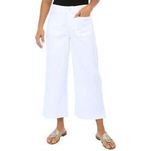 Democracy Ab Technology Wide Leg Cropped Jeans Womens 12 White Slimming NEW